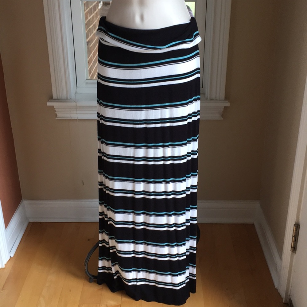 Trendy striped convertible maxi skirt/dress